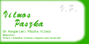 vilmos paszka business card