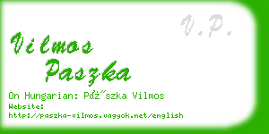 vilmos paszka business card